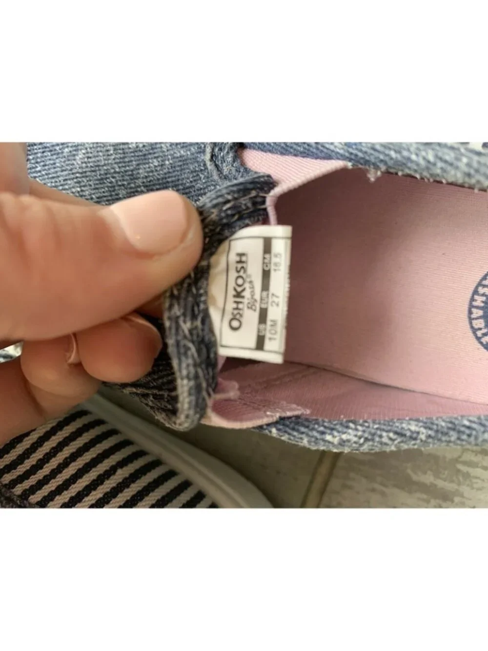 OshKosh B'gosh Toddler Girl's Colorblock Slip On Shoes Reinforced Toe EUC 10